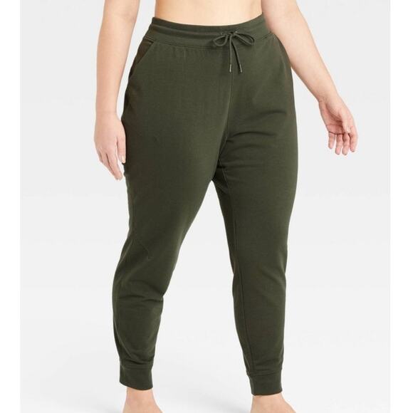 all in motion Pants - New All In Motion Mid Rise Olive Green French Terry Women's Joggers Size 2X